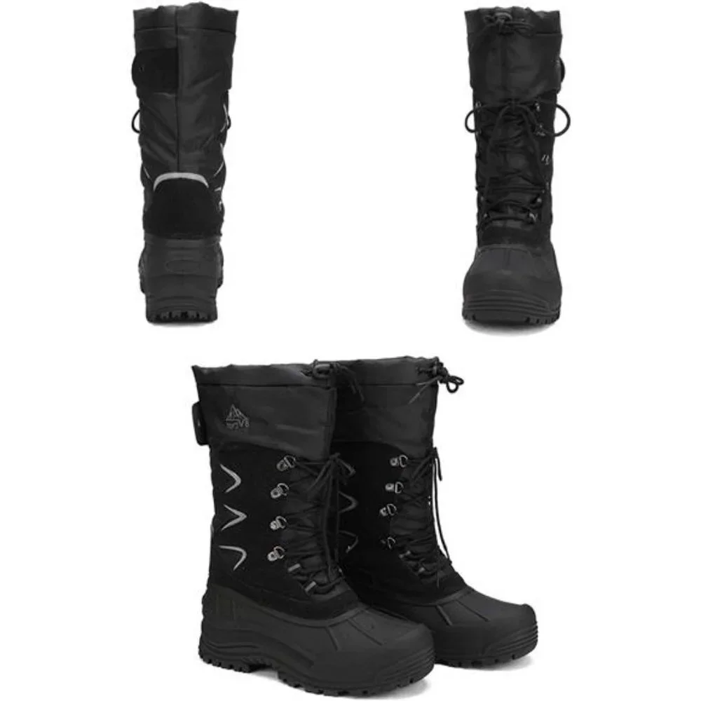 Men's Waterproof Hiking Winter Snow Boots Insulated Fur Liner Lightweight